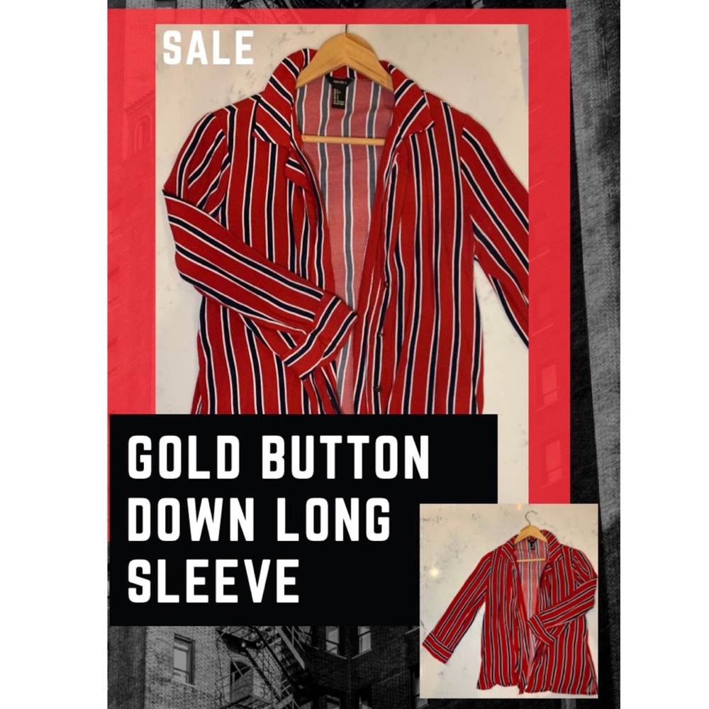 Red, White, and Black Striped Long Sleeve